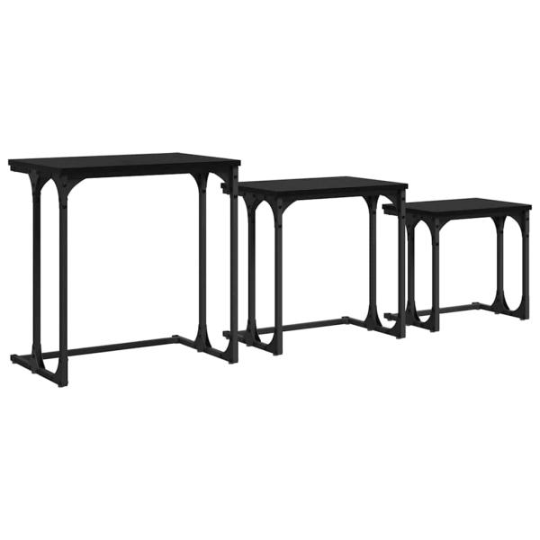 Nesting Couchtisch 3 pcs Schwarze Eiche 50,5 x 35 x 53 cm