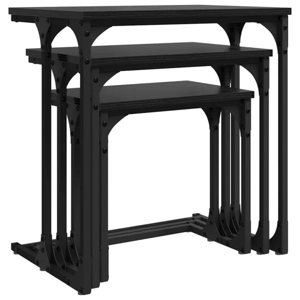 Nesting Couchtisch 3 pcs Schwarze Eiche 50,5 x 35 x 53 cm