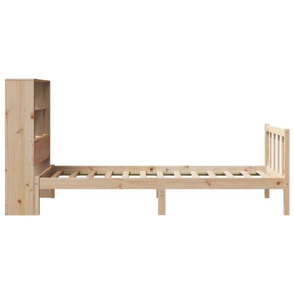 Massivholzbett mit Regal ohne Matratze 90x190 cm Kiefer