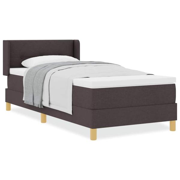 Boxspringbett Weiß und Dunkelbraun 90 x 190 cm Taschenfedern
