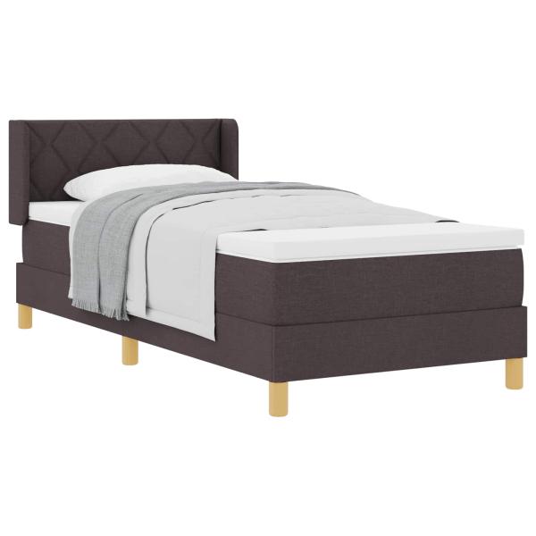 Boxspringbett mit Matratze Dunkelbraun 90 x 190 cm Stoff