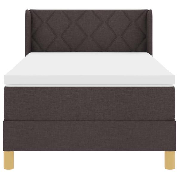 Boxspringbett mit Matratze Dunkelbraun 90 x 190 cm Stoff