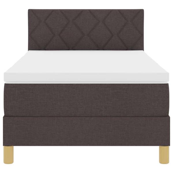 Boxspringbett mit Matratze Dunkelbraun 90 x 190 cm Stoff