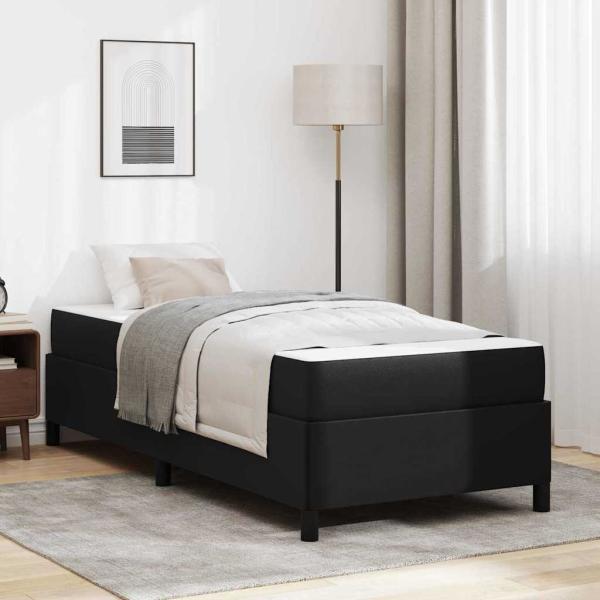 ARDEBO.de - Bettgestell mit Matratze Schwarz 90 x 190 cm Kunstleder