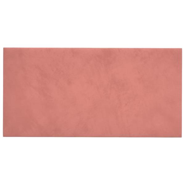 Wandpaneele 12 Stk. Rosa 30x15 cm Samt 0,54 m²
