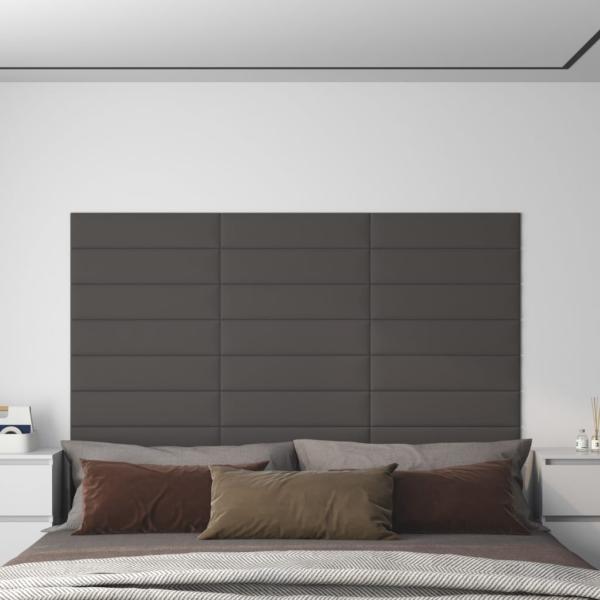 ARDEBO.de - Wandpaneele 12 Stk. Dunkelgrau 60x15 cm Stoff 1,08 m²