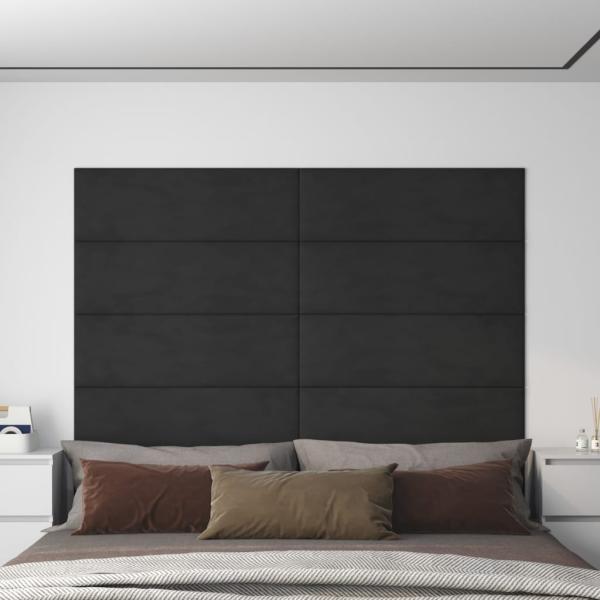 ARDEBO.de - Wandpaneele 12 Stk. Schwarz 90x30 cm Samt 3,24 m²