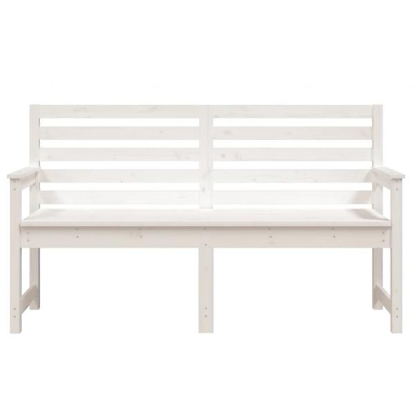 Gartenbank Weiß 159,5x48x91,5 cm Massivholz Kiefer