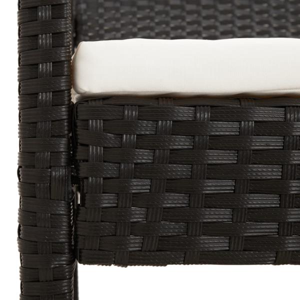 Gartenbank mit Kissen Schwarz 105 cm Poly Rattan