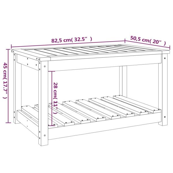 ARDEBO.de - Gartentisch Grau 82,5x50,5x45 cm Massivholz Kiefer