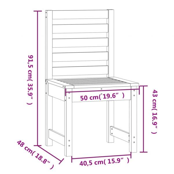 Gartenstühle 2 Stk. 50x48x91,5 cm Massivholz Douglasie