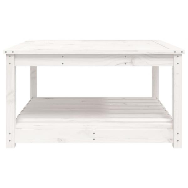 Gartentisch Weiß 82,5x82,5x45 cm Massivholz Kiefer