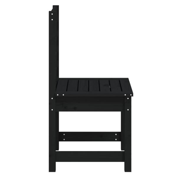 Gartenstühle 2 Stk. Schwarz 50x48x91,5 cm Massivholz Kiefer