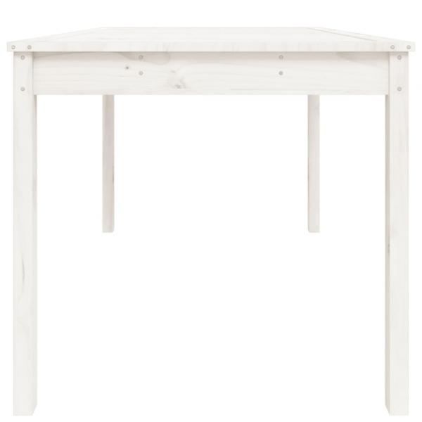 Gartentisch Weiß 121x82,5x76 cm Massivholz Kiefer