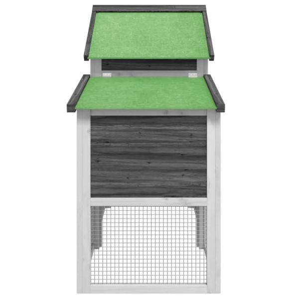 Hühnerstall Grau 186,5x58,5x113 cm Massivholz Kiefer