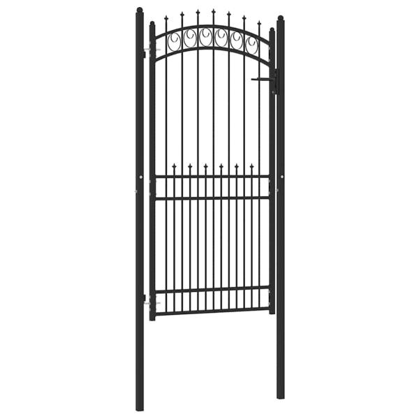 Zauntor Schwarz 100 x 200 cm Pulverbeschichteter Stahl