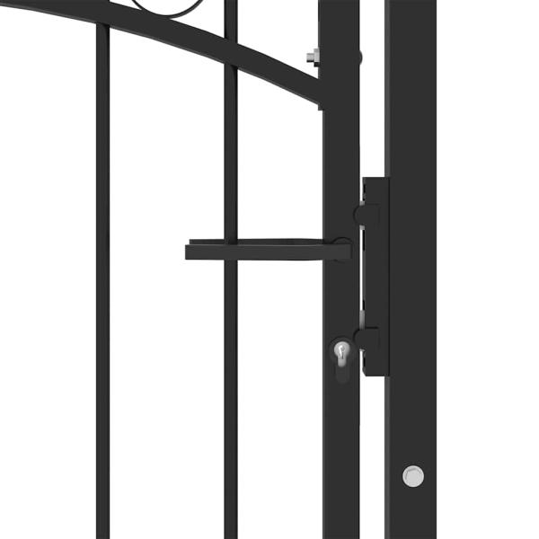 Zauntor Schwarz 100 x 200 cm Pulverbeschichteter Stahl