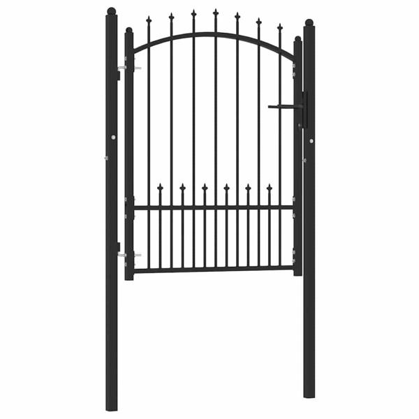 Zauntor Schwarz 100 x 125 cm Pulverbeschichteter Stahl