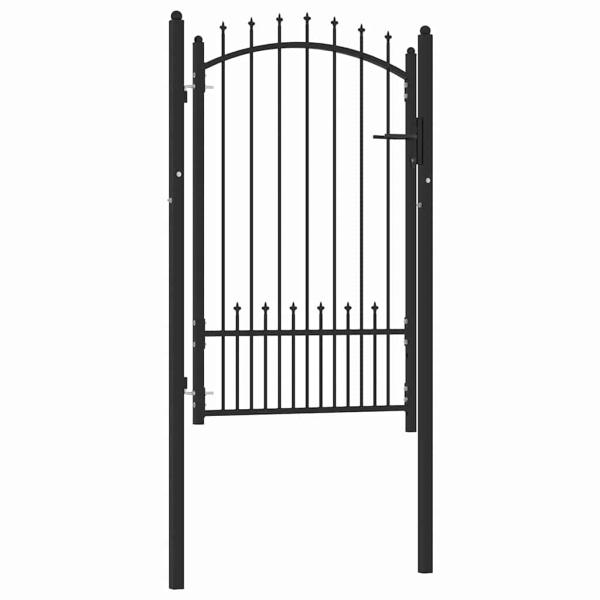 Zauntor Schwarz 100 x 150 cm Pulverbeschichteter Stahl