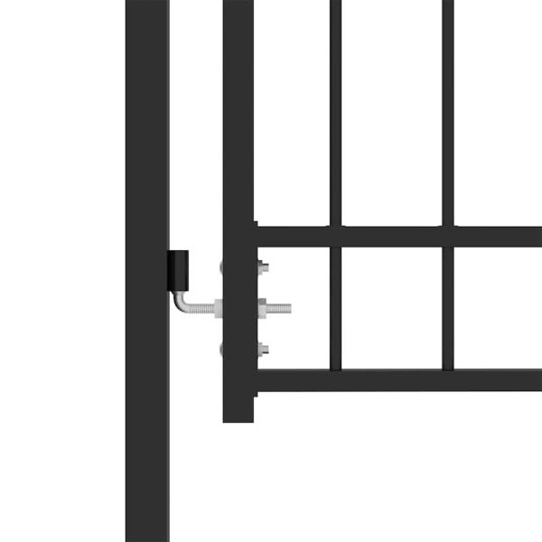 Zauntor Schwarz 100 x 150 cm Pulverbeschichteter Stahl