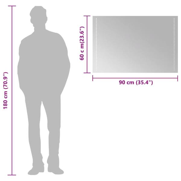 LED-Badspiegel 90x60 cm