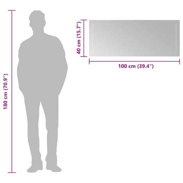 LED-Badspiegel 100x40 cm