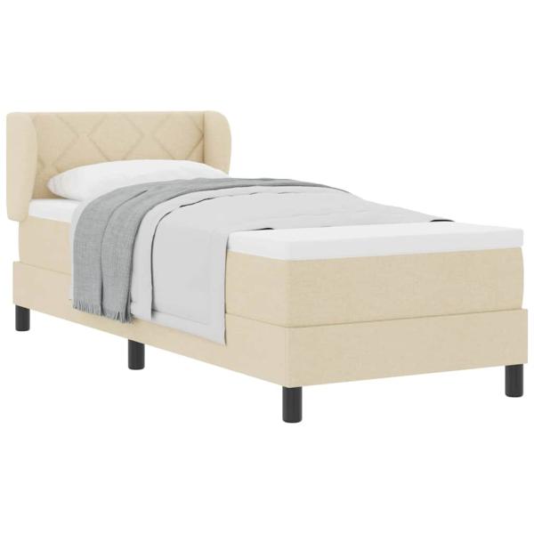 Boxspringbett mit Matratze mit Matratze Creme 80 x 200 cm Stoff