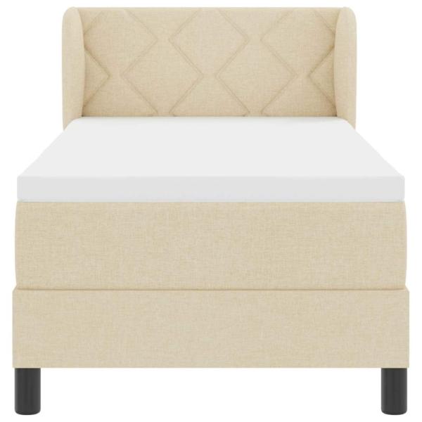 Boxspringbett mit Matratze mit Matratze Creme 80 x 200 cm Stoff