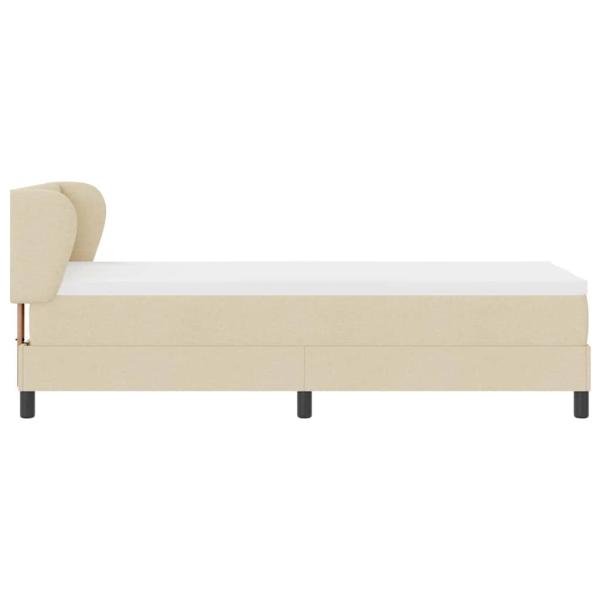 Boxspringbett mit Matratze mit Matratze Creme 80 x 200 cm Stoff