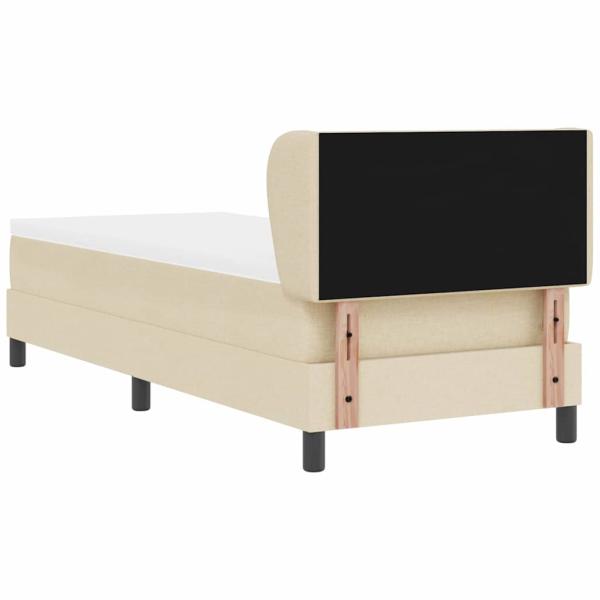 Boxspringbett mit Matratze mit Matratze Creme 80 x 200 cm Stoff