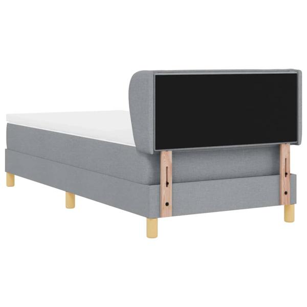 Boxspringbett mit Matratze Creme 90x200 cm Stoff Hellgrau