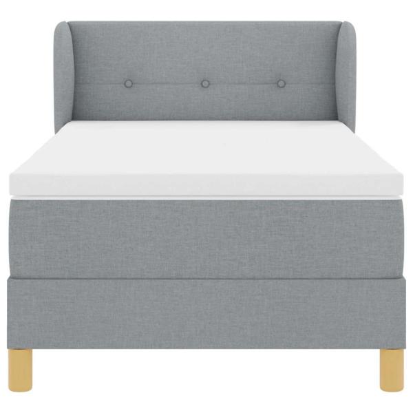 Boxspringbett mit Matratze Creme 90x200 cm Stoff Hellgrau