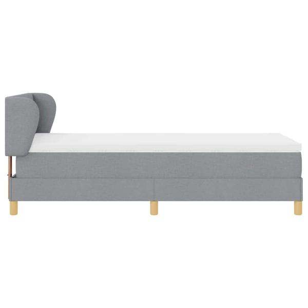 Boxspringbett mit Matratze Creme 90x200 cm Stoff Hellgrau