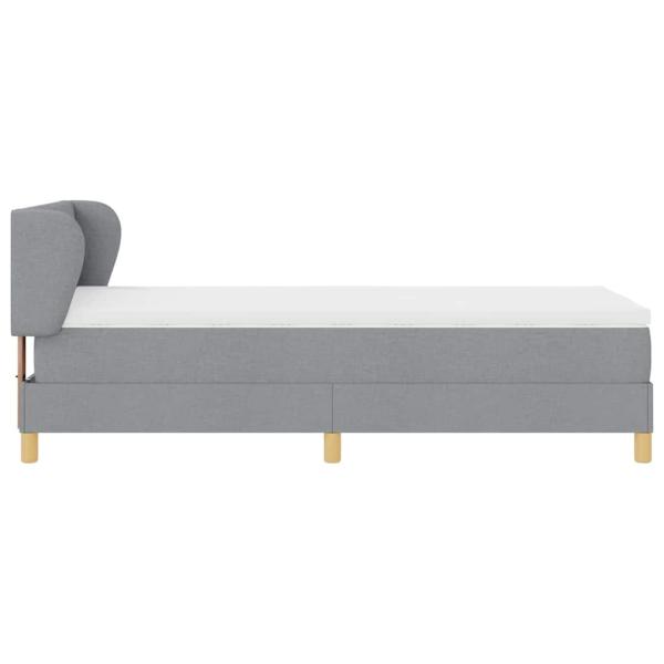 Boxspringbett mit Matratze Creme 90x200 cm Stoff Hellgrau