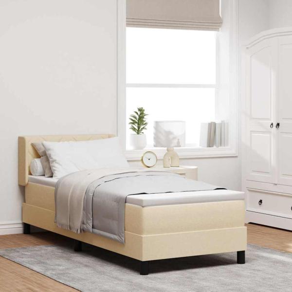 ARDEBO.de - Boxspringbett mit Matratze mit Matratze Creme 80 x 200 cm