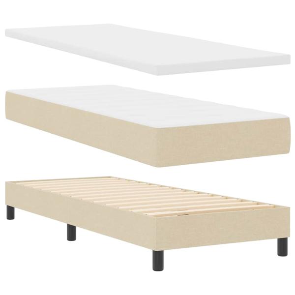 Boxspringbett mit Matratze mit Matratze Creme 80 x 200 cm