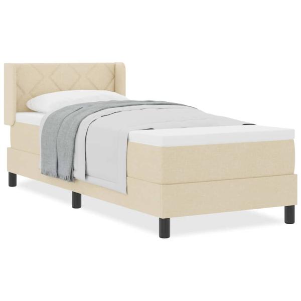 Boxspringbett mit Matratze mit Matratze Creme 80 x 200 cm