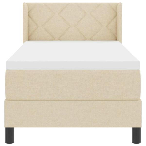 Boxspringbett mit Matratze mit Matratze Creme 80 x 200 cm