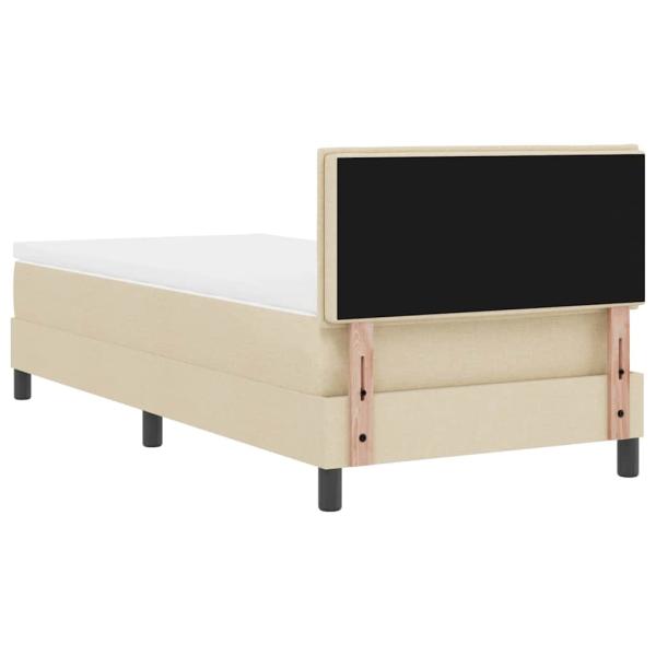 Boxspringbett mit Matratze mit Kopfteil Creme 80 x 200 cm Stoff