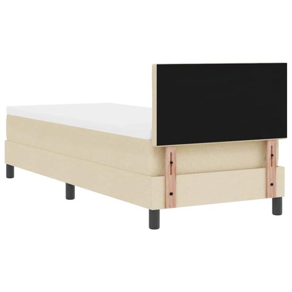 Boxspringbett mit Matratze mit Kopfteil Creme 80 x 200 cm Stoff