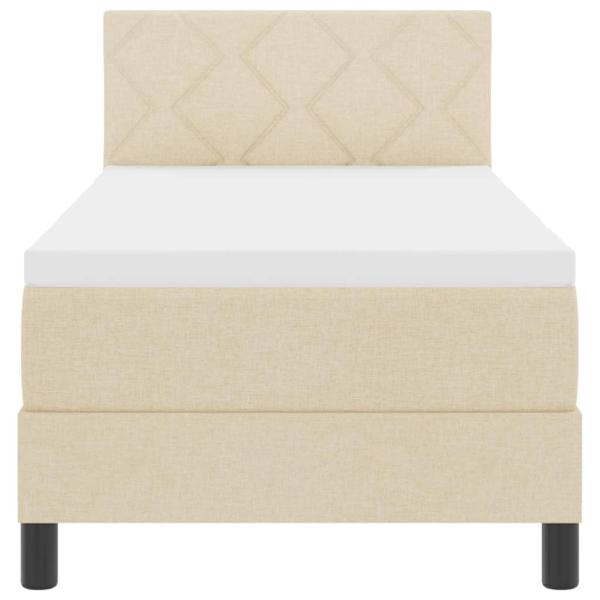 Boxspringbett mit Matratze mit Kopfteil Creme 80 x 200 cm Stoff