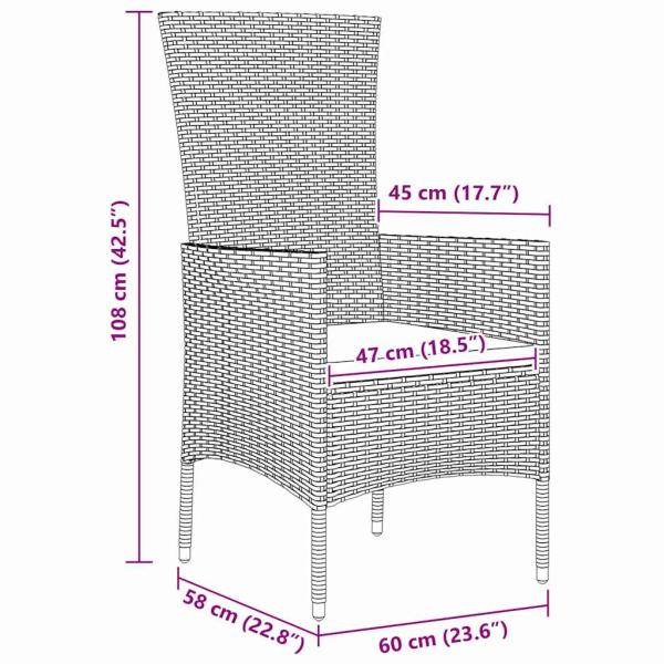 Garten Essgruppe mit Kissen 5 pcs Beige Poly-Rattan