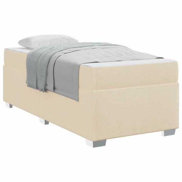 Bettgestell Creme 90 x 190 cm Stoff
