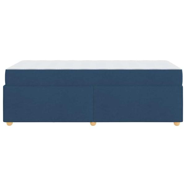 Bettgestell mit Matratze Blau 100 x 200 cm Stoff