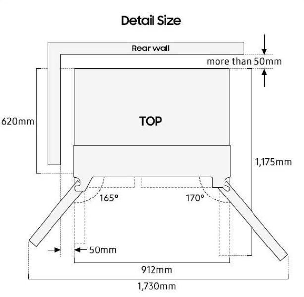 Samsung RS90F64EDTEF Stand Side-by-Side Kombination, 91,2 cm breit, 621 L, NoFrost+, Eis- und Wasserspender, Festwasseranschluss, Edelstahloptik