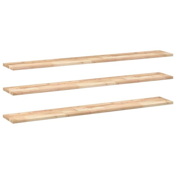 Schweberegale 3 Stk. 120x20x2 cm Massivholz Akazie Unbehandelt