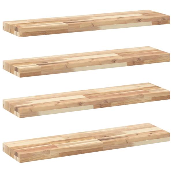 ARDEBO.de - Schweberegale 4 Stk. 80x20x4 cm Massivholz Akazie Unbehandelt