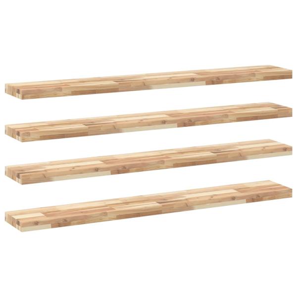 ARDEBO.de - Schweberegale 4 Stk. 140x20x4 cm Massivholz Akazie Unbehandelt