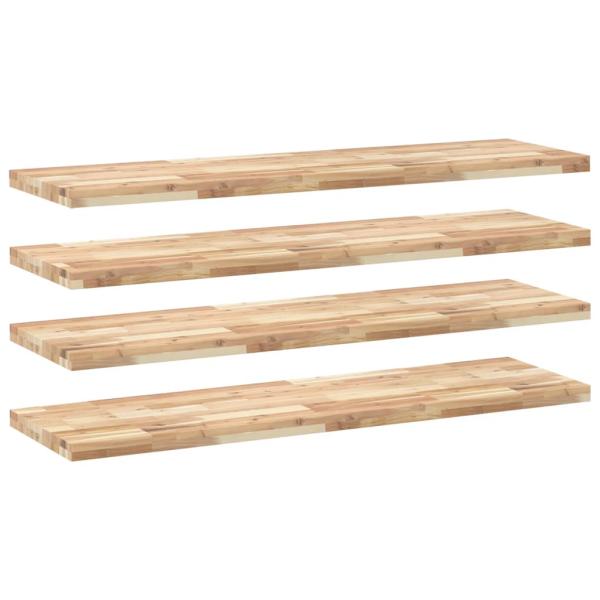 Schweberegale 4 Stk. 160x40x4 cm Massivholz Akazie Unbehandelt