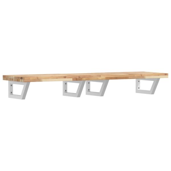 Waschbeckenregal Wandmontage Stahl und Akazienholz